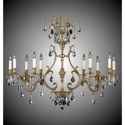 Chateau 16 Inch 10 Light Linear Suspension Light By American Brass And Crystal
