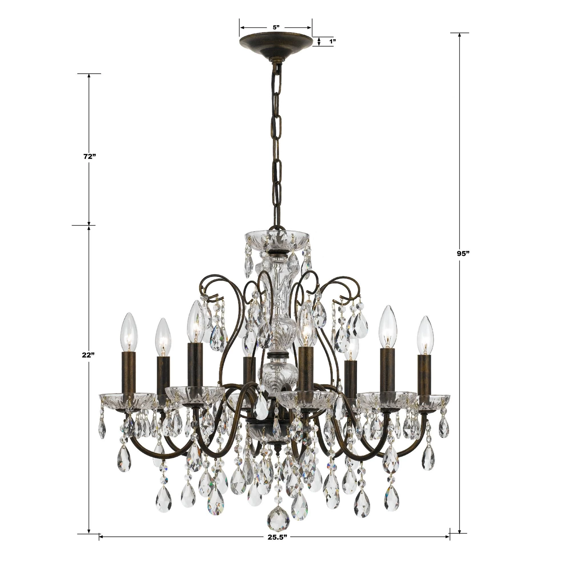 Butler 25 Inch 8 Light Chandelier By Crystorama - Image 12