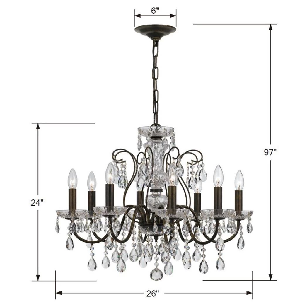 Butler 25 Inch 8 Light Chandelier By Crystorama - Image 6