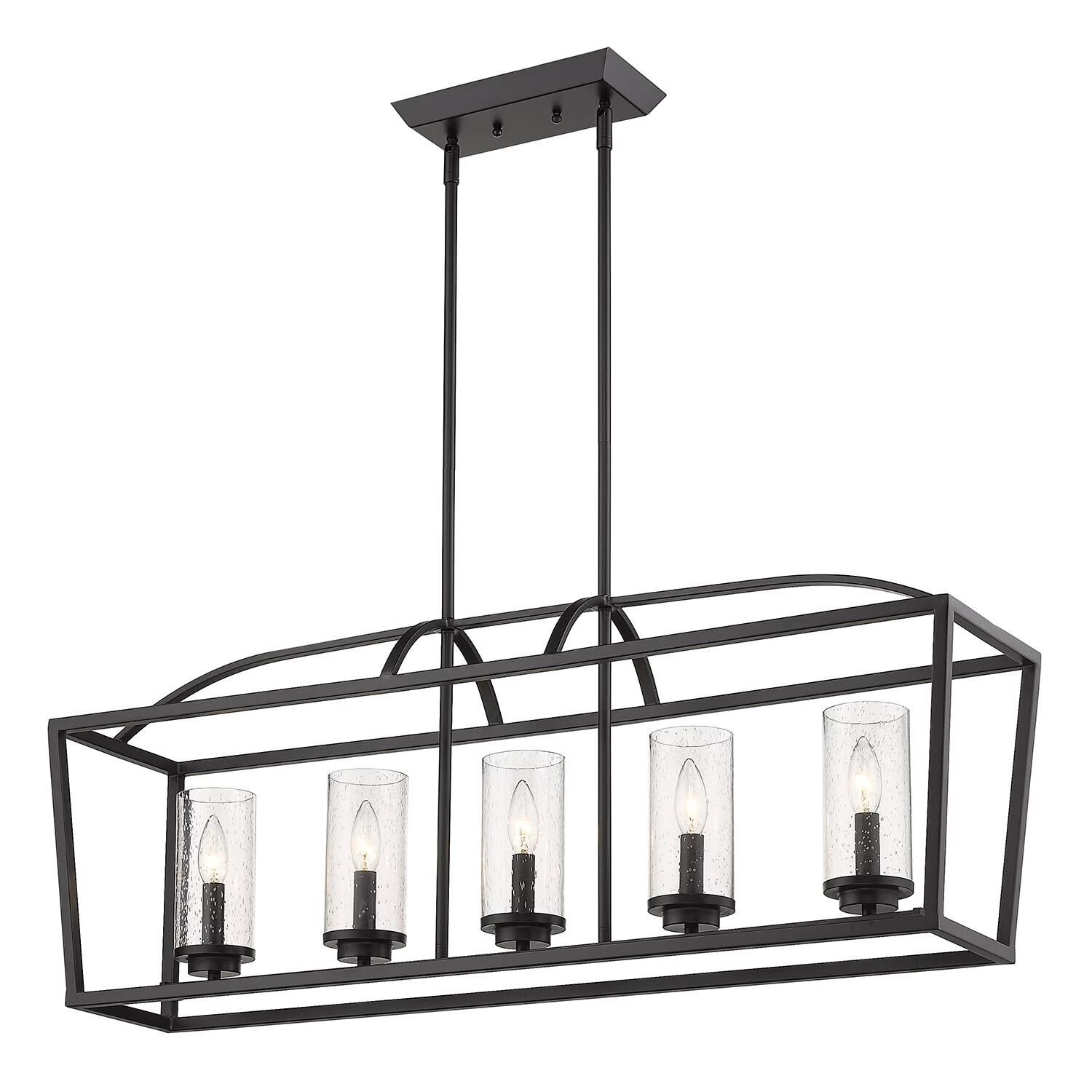 Mercer 38 Inch 5 Light Linear Suspension Light By Golden Lighting - Image 2