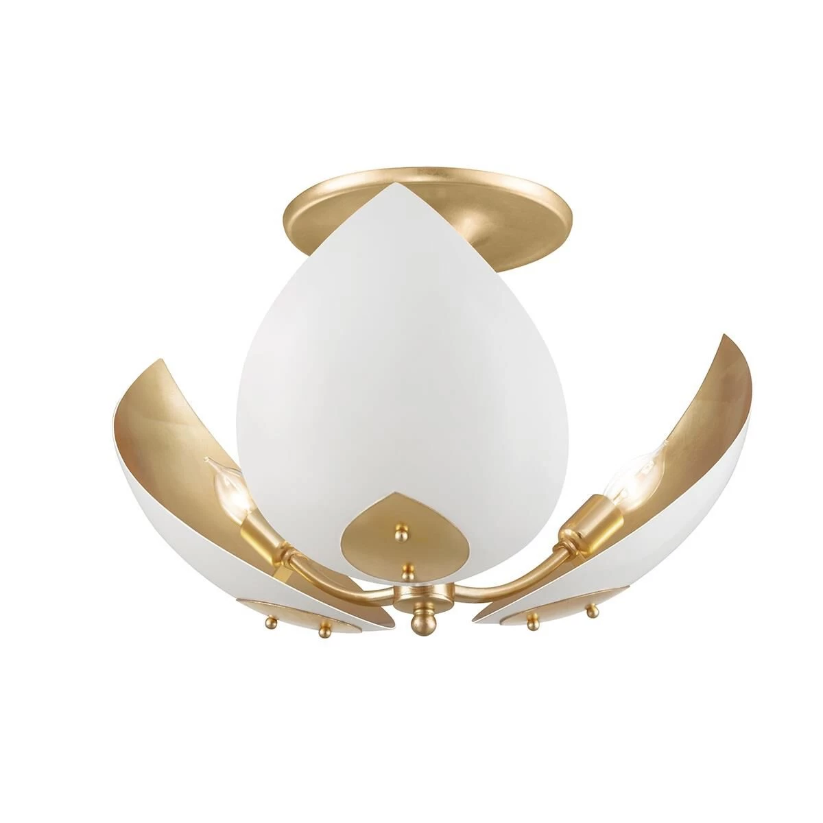 Lotus 19 Inch 3 Light Semi Flush Mount By Hudson Valley Lighting - Image 2