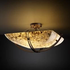 Alabaster Rocks! 55 Inch 8 Light Semi Flush Mount By Justice Design Group
