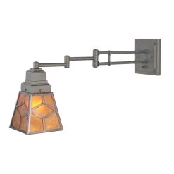 Amber Mica Diamond Mission Wall Swing Lamp By Meyda Lighting