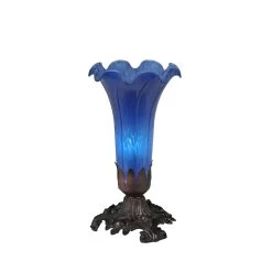 Blue Pond Lily 8 Inch Accent Lamp By Meyda Lighting