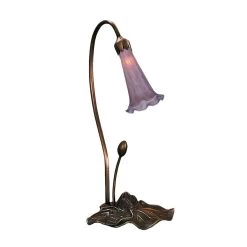 Cranberry Pond Lily 16 Inch Accent Lamp By Meyda Lighting