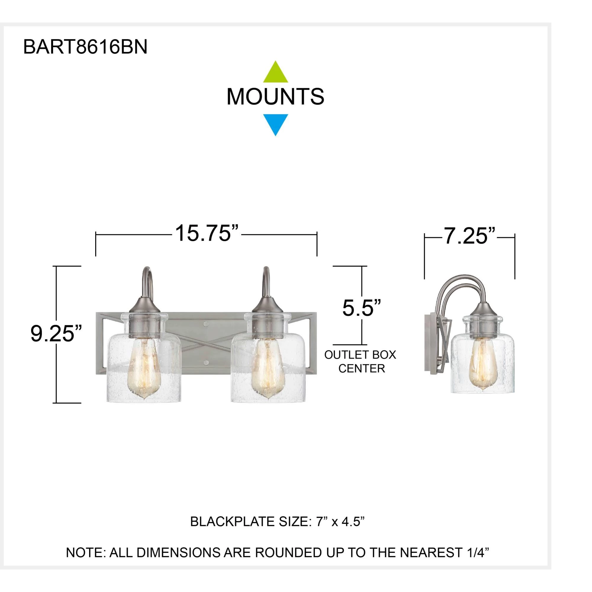Bartley 15 Inch 2 Light Bath Vanity Light By Quoizel - Image 6