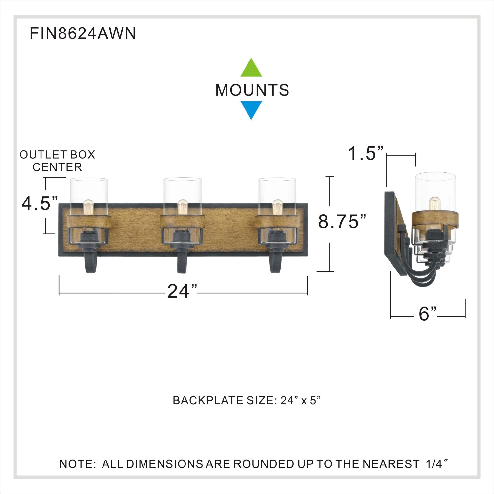 24 Inch 3 Light Bath Vanity Light By Quoizel - Image 2