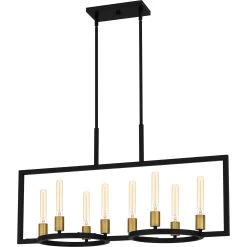 Telfair 36 Inch 8 Light Linear Suspension Light By Quoizel