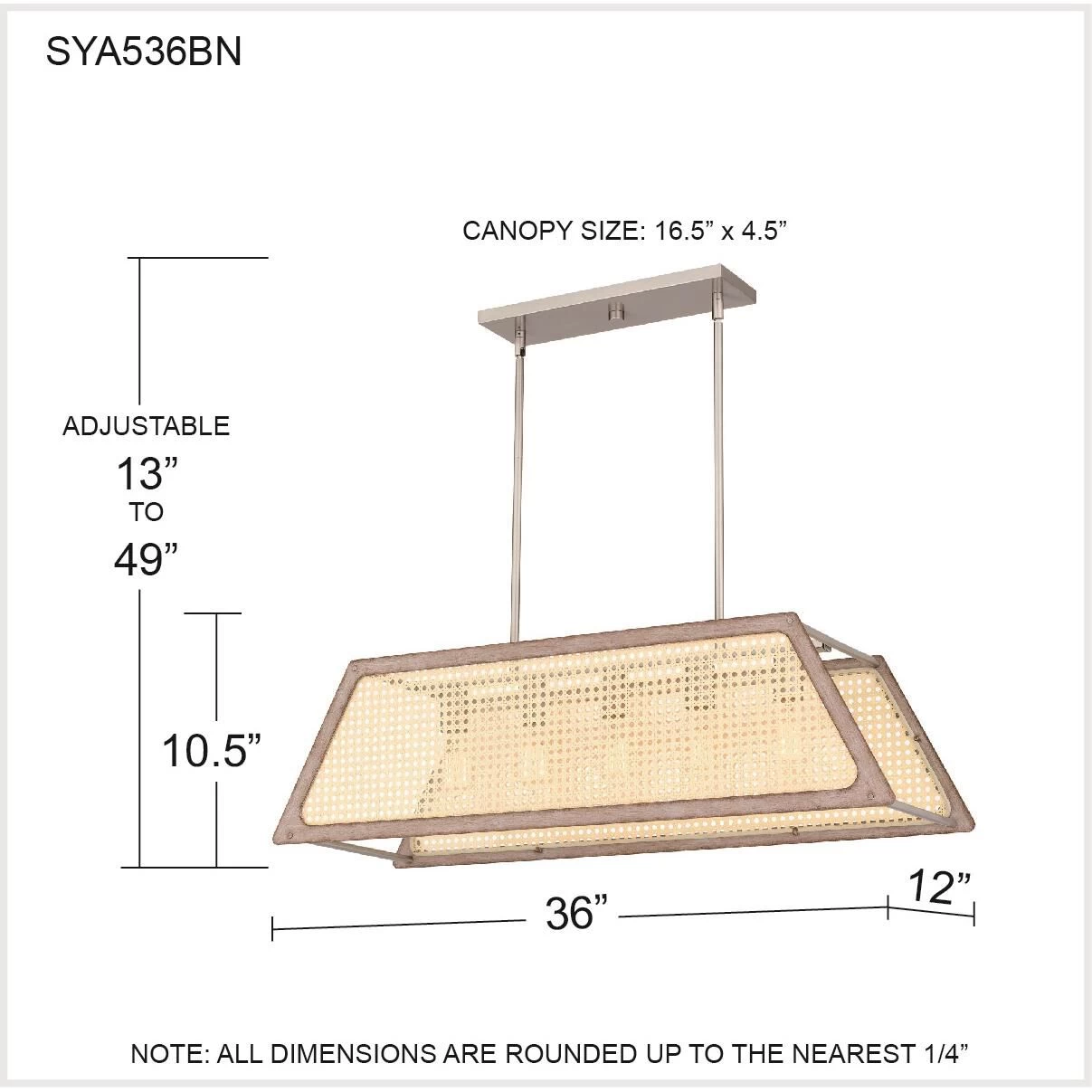 Syrah 36 Inch 5 Light Linear Suspension Light By Quoizel - Image 8
