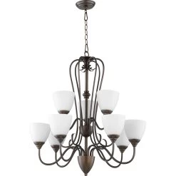 Powell 29 Inch 9 Light Chandelier By Quorum International