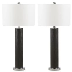 Ollie Faux Woven Leather 31 Inch Set Of 2 Table Lamps By Safavieh
