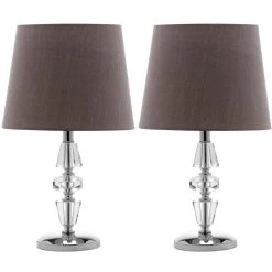 Crescendo Tiered Crystal 16 Inch Set Of 2 Accent Lamps By Safavieh