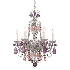 Hamilton Rock Crystal 22 Inch 6 Light Mini Chandelier By Schonbek