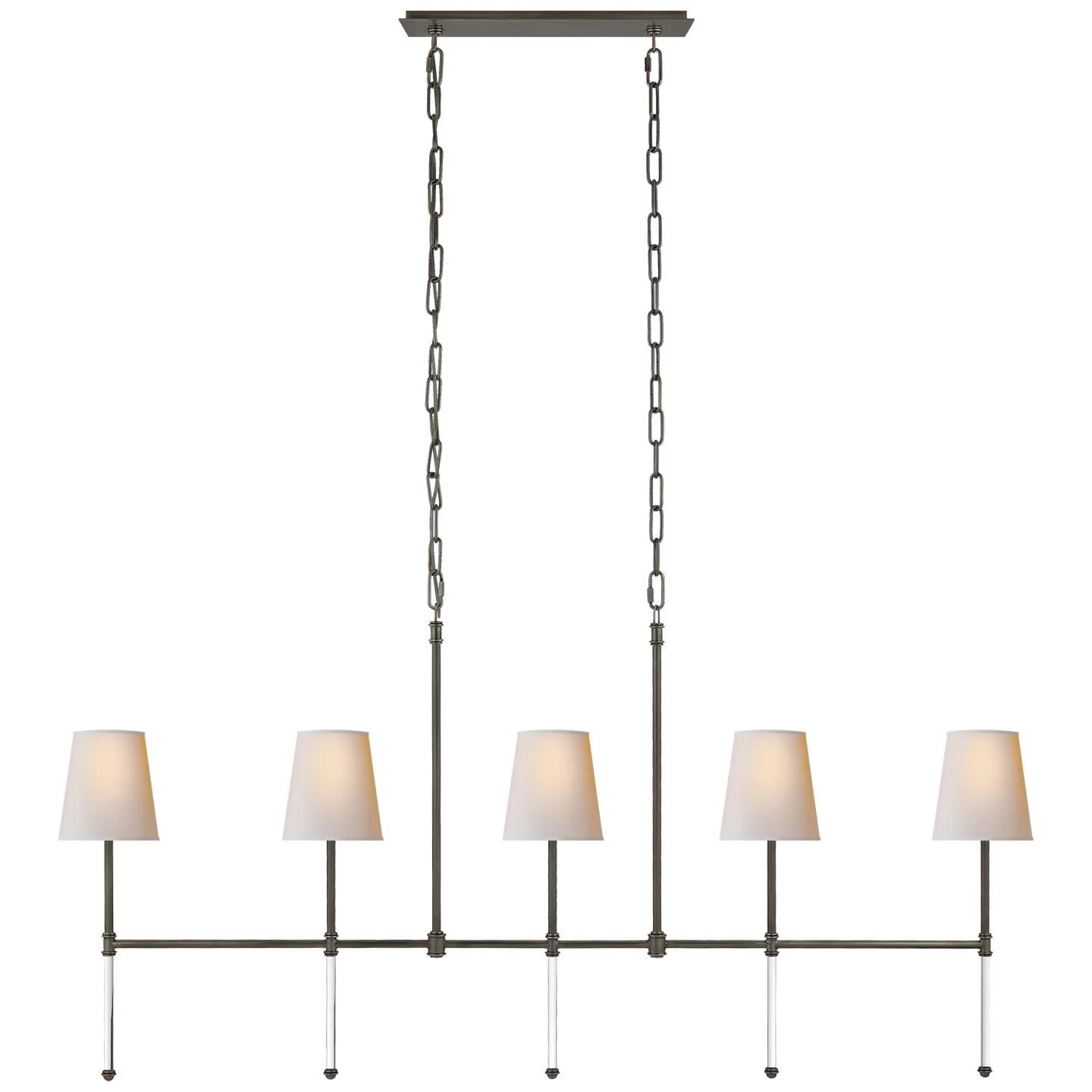 Suzanne Kasler Camille 53 Inch 5 Light Linear Suspension Light By Visual Comfort Signature Collection - Image 2