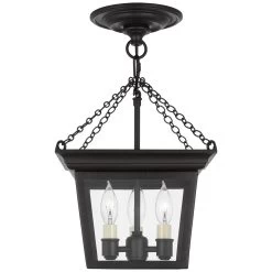 Chapman & Myers Cornice 9 Inch 3 Light Semi Flush Mount By Visual Comfort Signature Collection